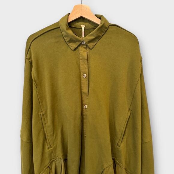 FREE PEOPLE Button-up Sweatshirt Size Small - Picture 5 of 10
